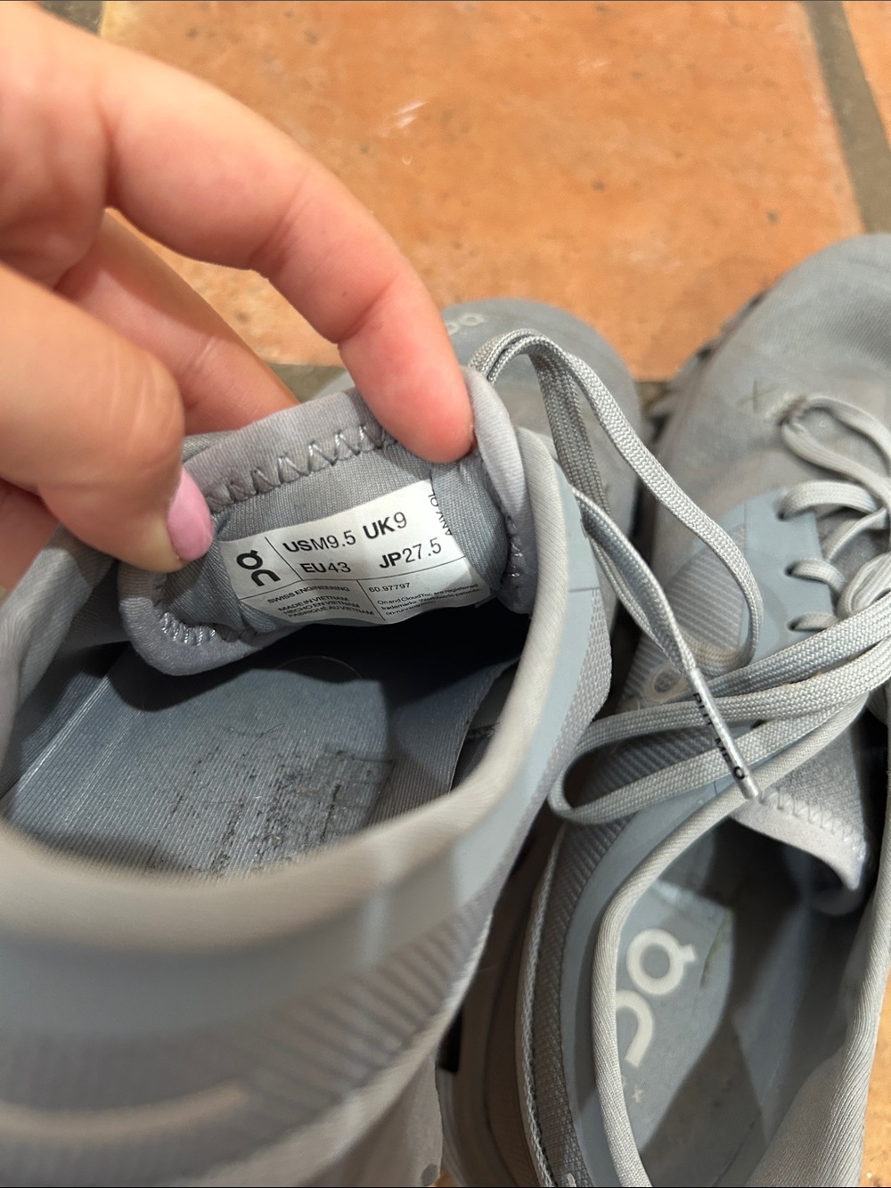 On Running Men’s Cloud Athletic Shoes - Light Gray - Picture 8 of 10